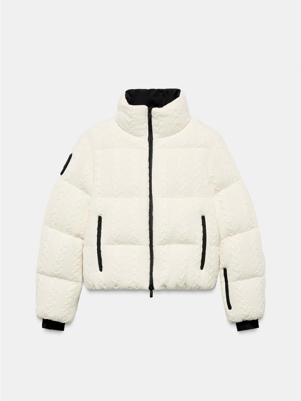 ZARA Puffer Jacket in white/Cream NWT RECCO TECHNOLOGY Medium